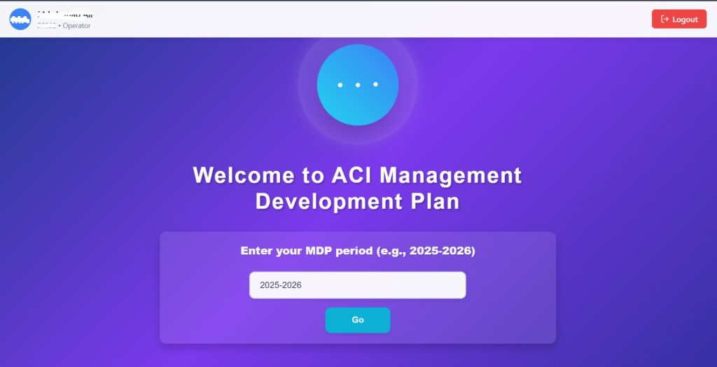 Management development plan generated by ACI's HR system